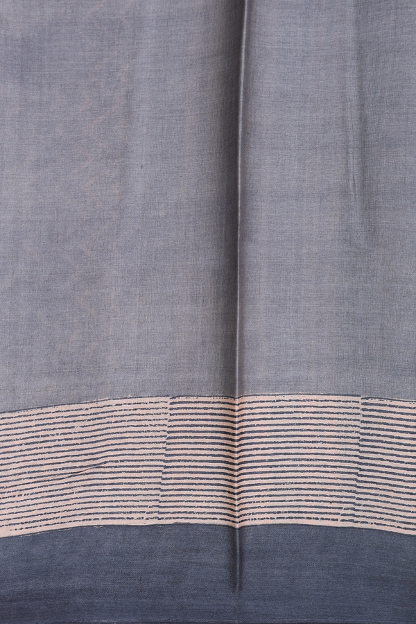 Tussar Silk Saree In Brown With Floral Design