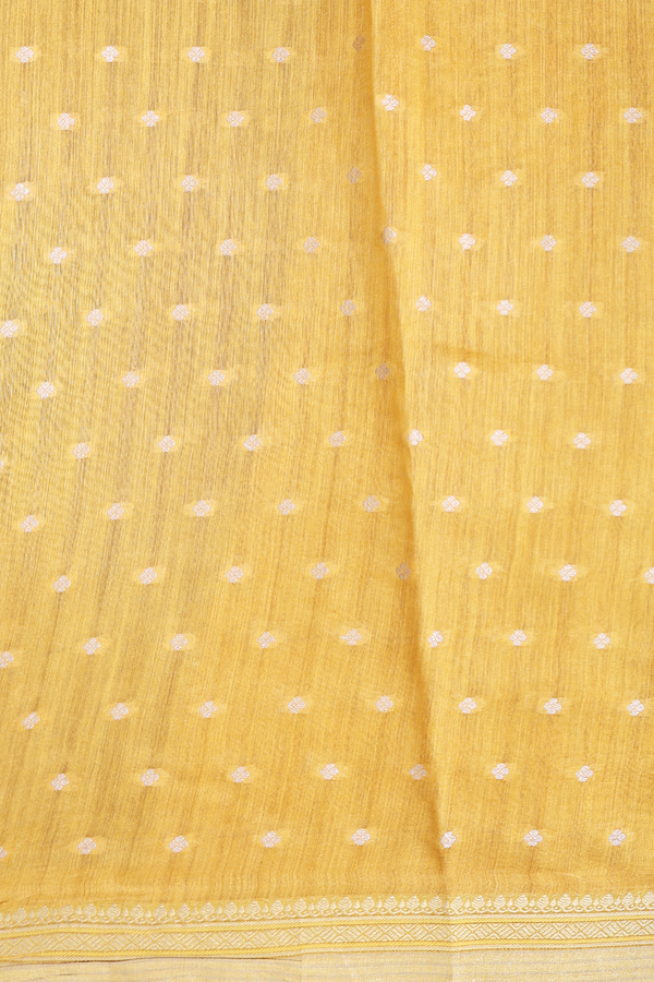 Tussar Silk Saree In Brown With Floral Design