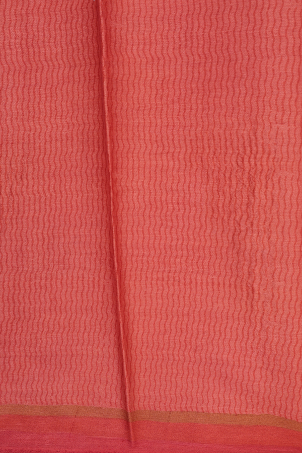 Tussar Silk Saree In Brown With Floral Design