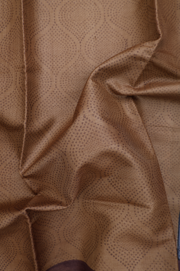 Tussar Silk Saree In Brown With Ogee Printed Design
