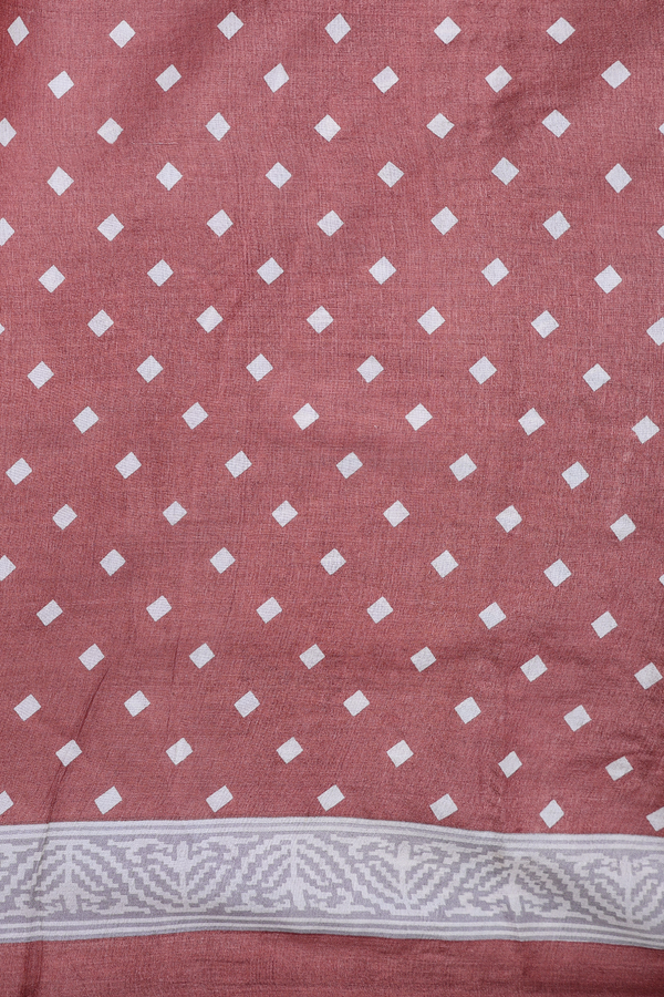 Tussar Silk Saree In Brown With Printed Design