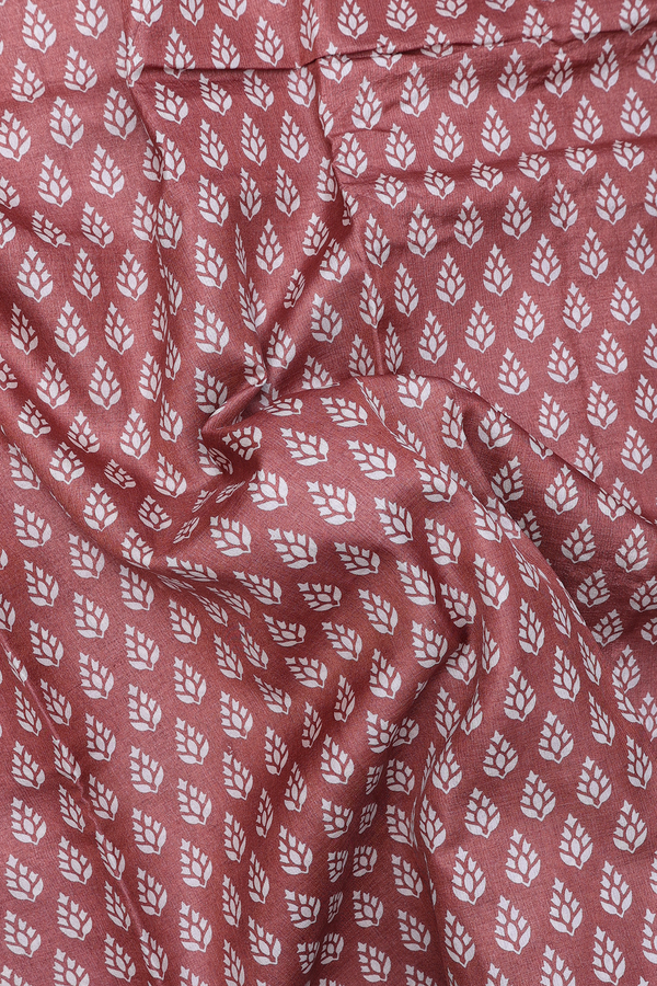 Tussar Silk Saree In Brown With Printed Design