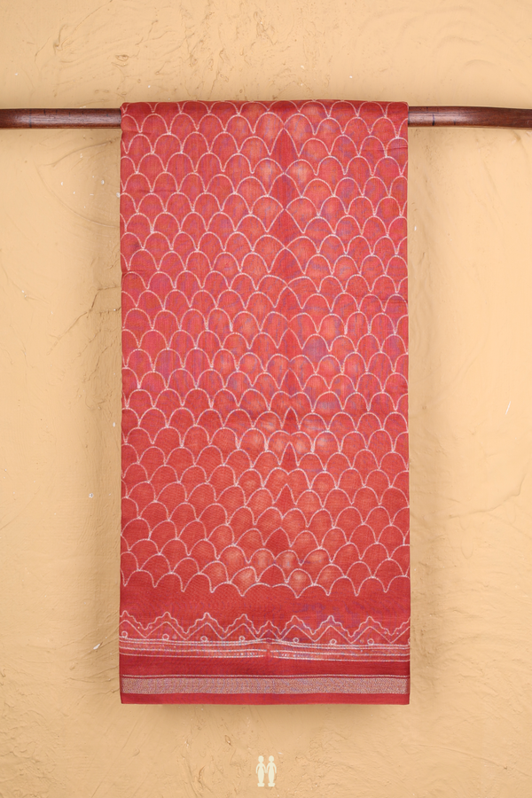 Tussar Silk Saree In Brown With Shibori Design