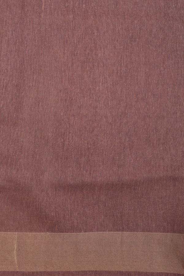 Tussar Silk Saree In Brown With Threadwork Buttas
