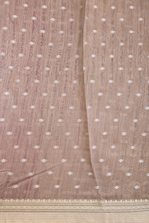 Tussar Silk Saree In Burgundy Red With Floral Design