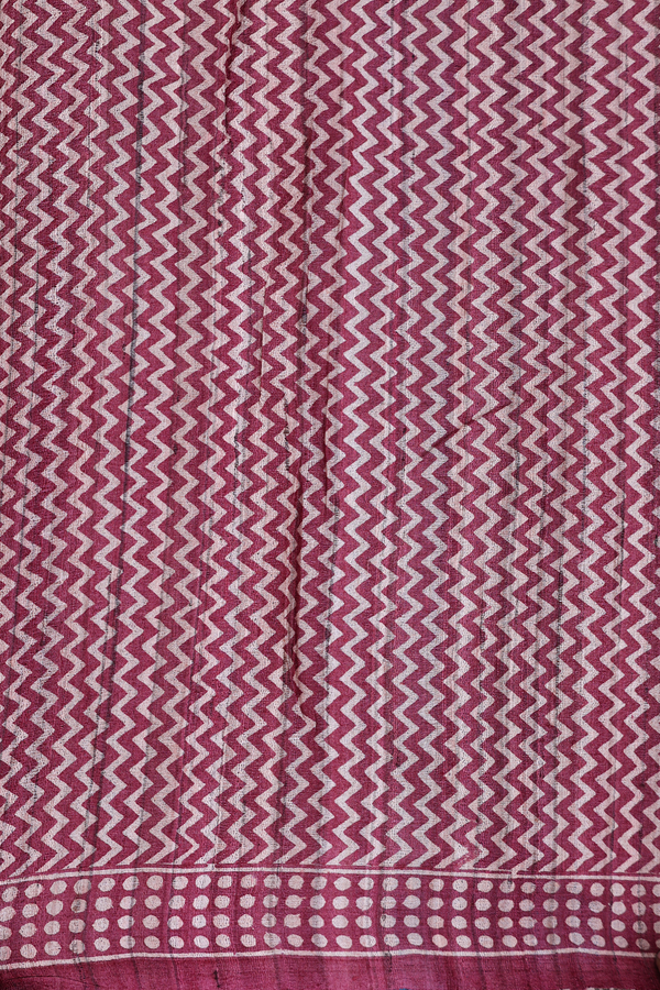 Tussar Silk Saree In Capri Blue With Contrast Border