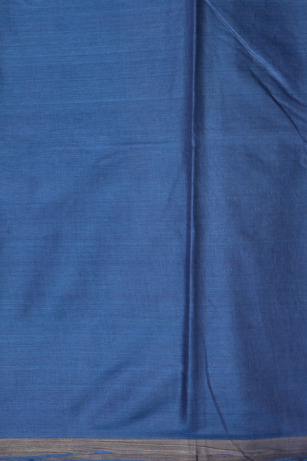 Tussar Silk Saree In Capri Blue With Floral Buttas