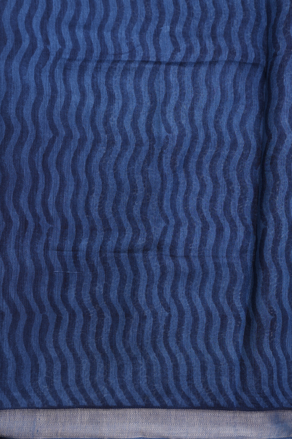 Tussar Silk Saree In Capri Blue With Printed Design