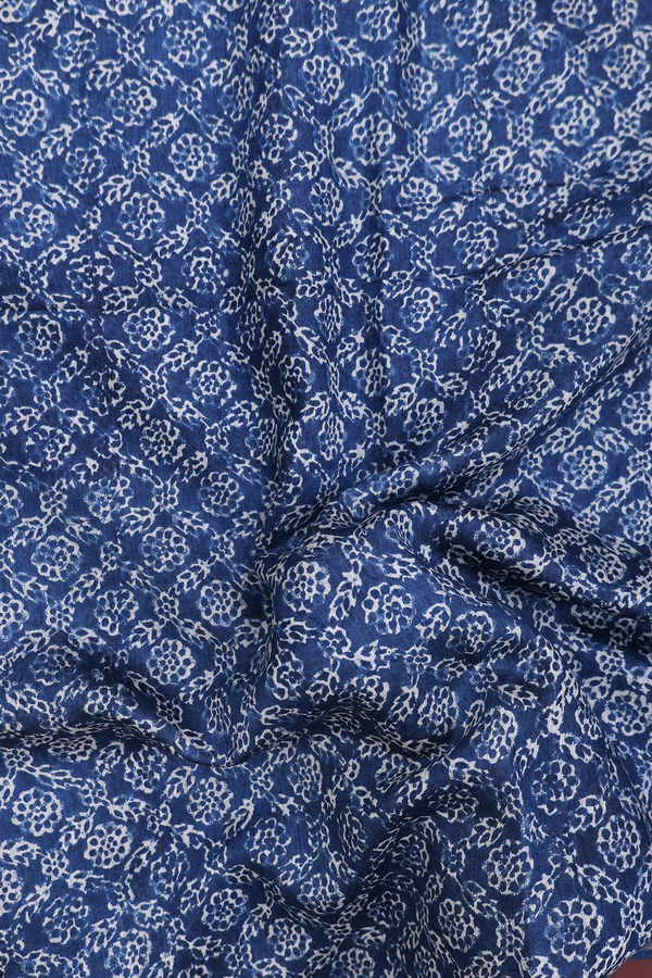 Tussar Silk Saree In Capri Blue With Printed Design