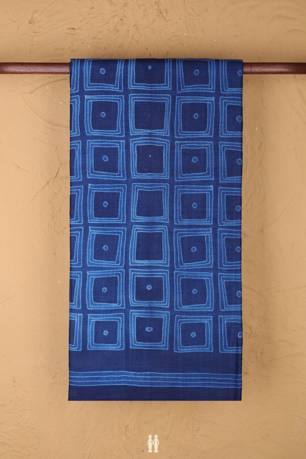 Tussar Silk Saree In Capri Blue With Shibori Design