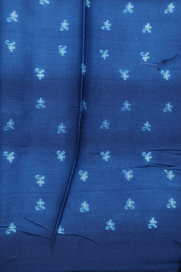 Tussar Silk Saree In Capri Blue With Shibori Design