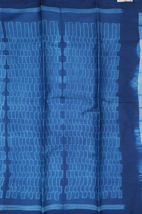 Tussar Silk Saree In Capri Blue With Shibori Design