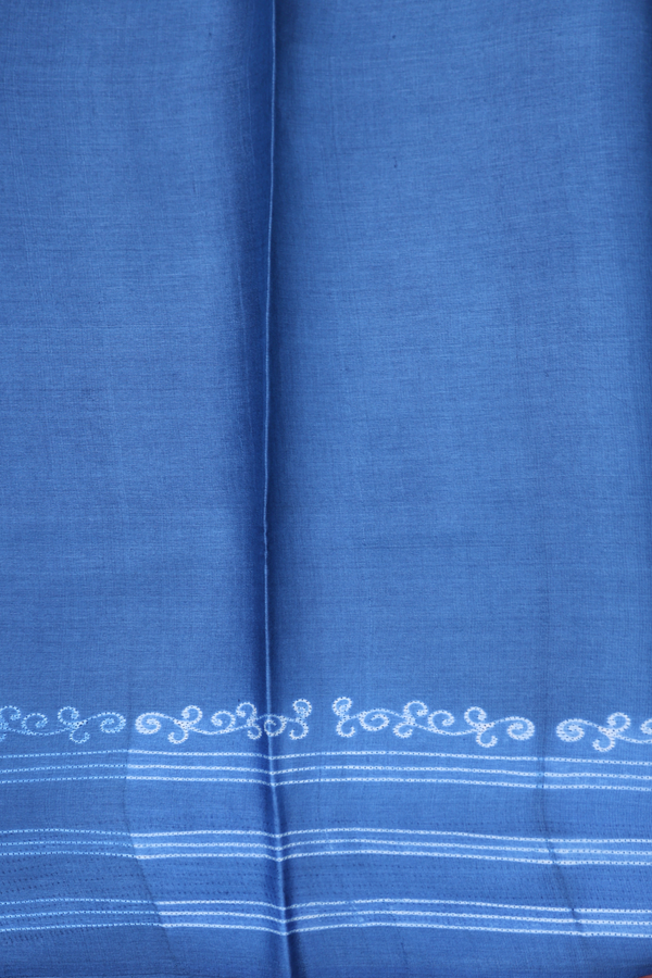 Tussar Silk Saree In Capri Blue With Shibori Design