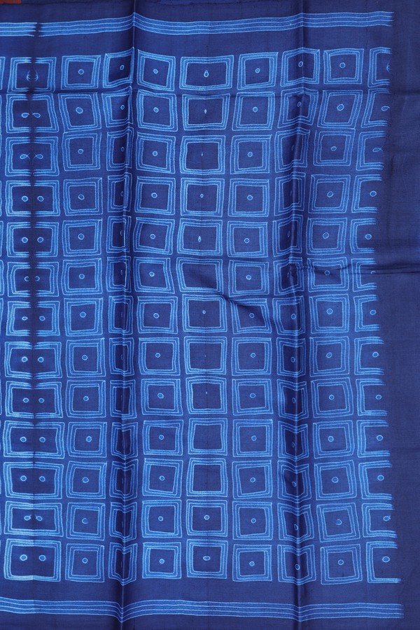 Tussar Silk Saree In Capri Blue With Shibori Design
