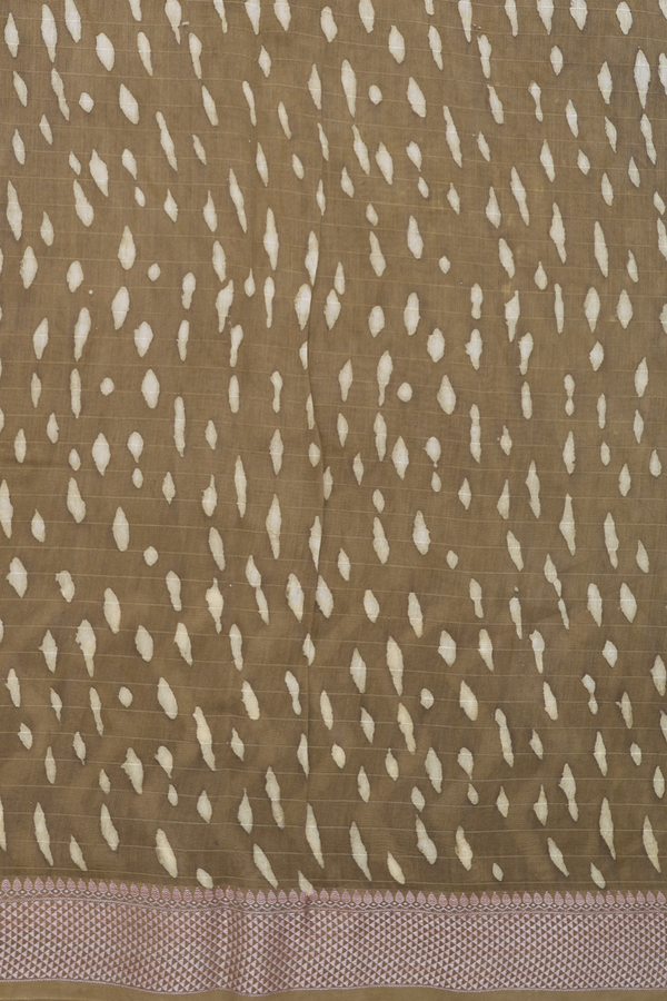 Chanderi Cotton Saree In Cardamom Green With Printed Design