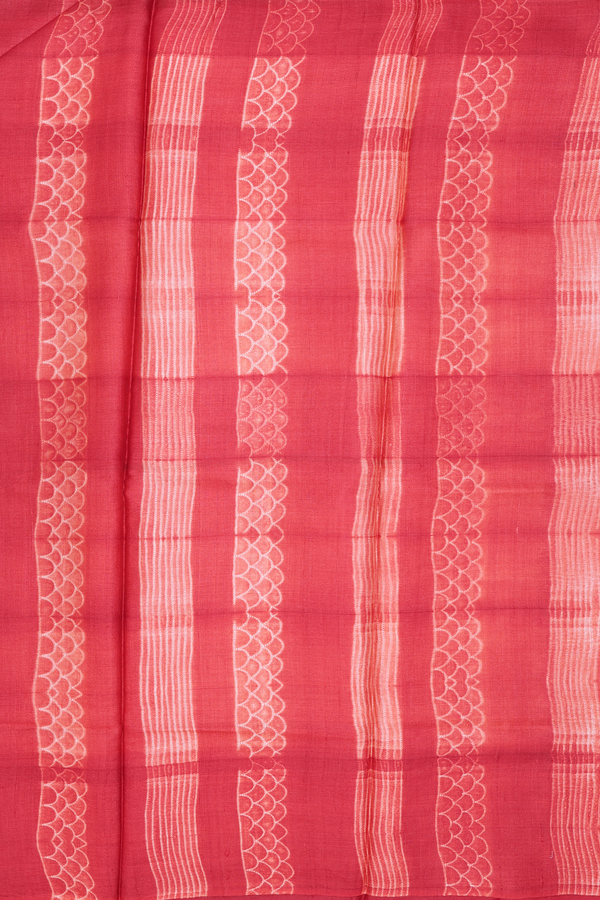 Tussar Silk Saree In Charcoal Grey With Floral Design