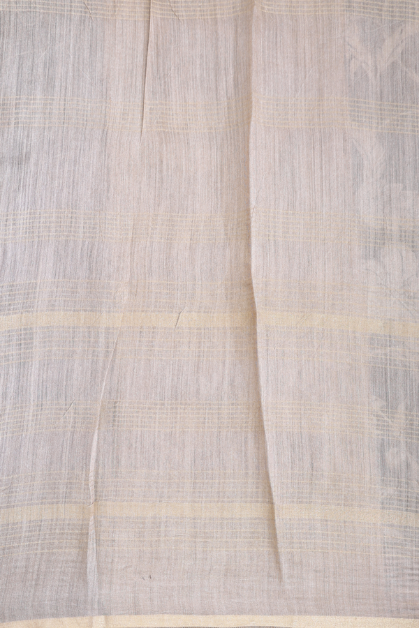 Tussar Silk Saree In Black With Floral Design