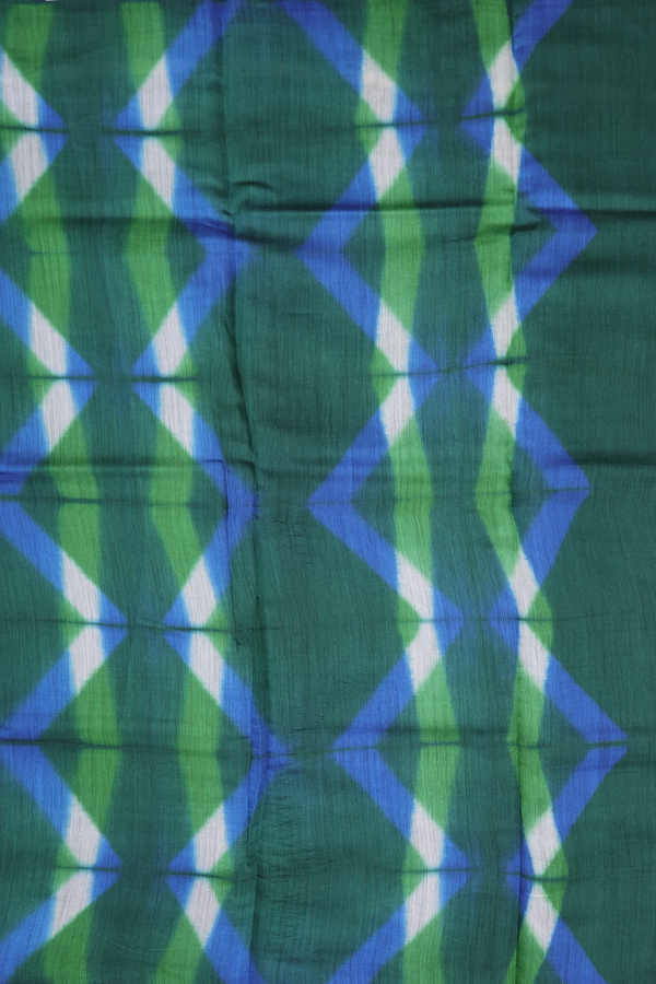 Tussar Silk Saree In Blue With Tree Design