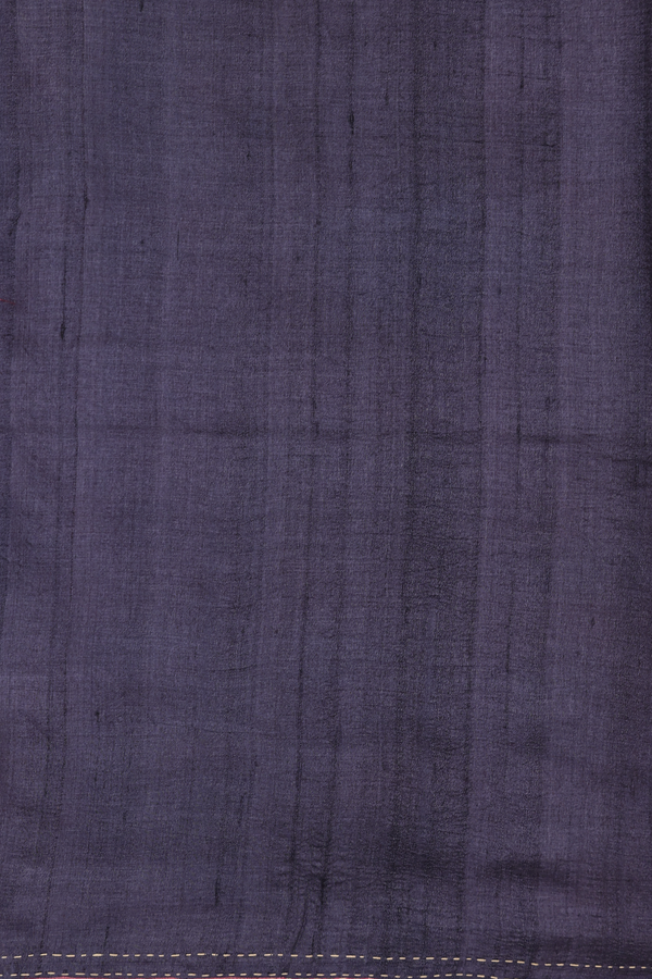 Tussar Silk Saree In Mulberry With Hand Embroidered Pallu