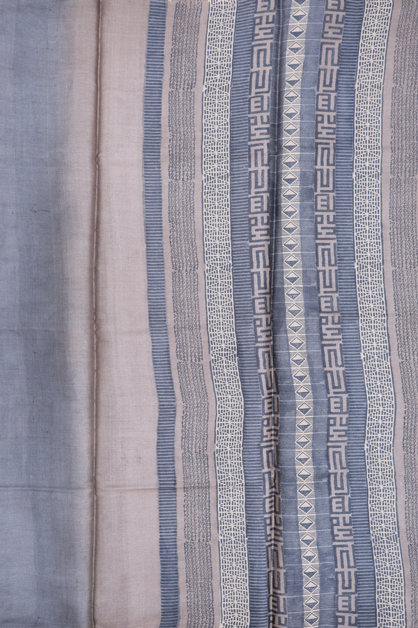 Tussar Silk Saree In Cocoa Brown With Printed Design