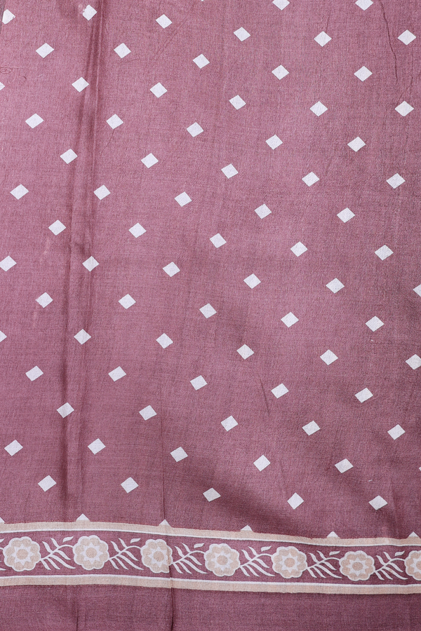 Tussar Silk Saree In Cocoa Brown With Printed Design