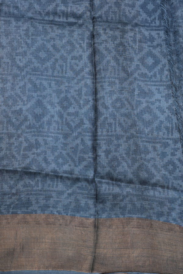 Tussar Silk Saree In Cocoa Brown With Printed Design