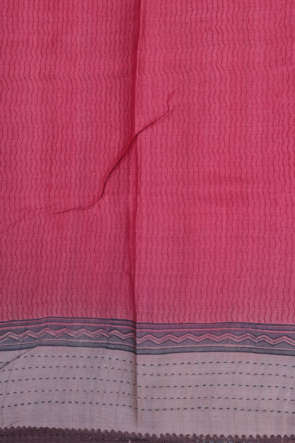 Tussar Silk Saree In Cocoa Brown With Printed Design