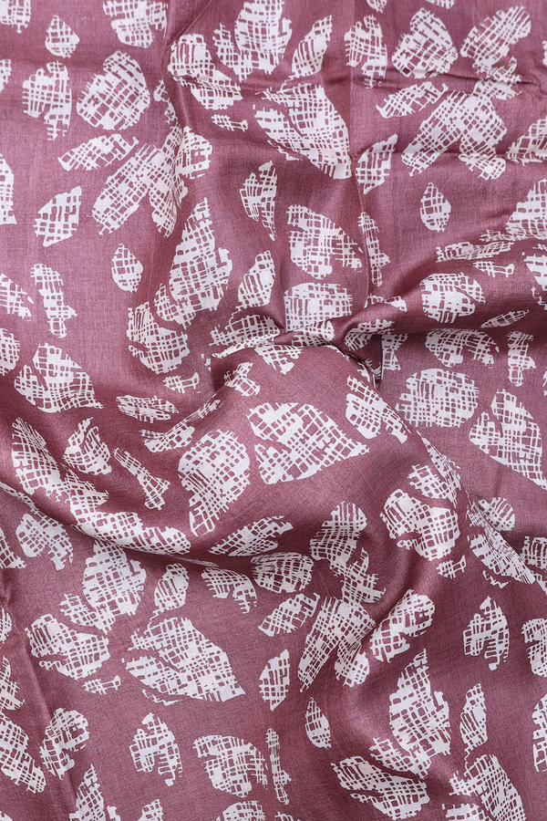 Tussar Silk Saree In Cocoa Brown With Printed Design