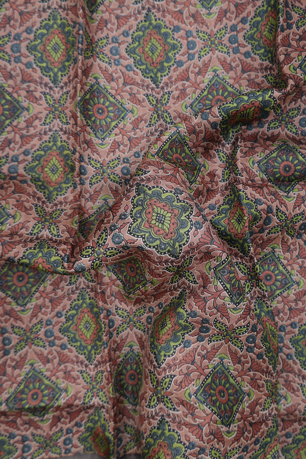 Tussar Silk Saree In Cocoa Brown With Printed Design