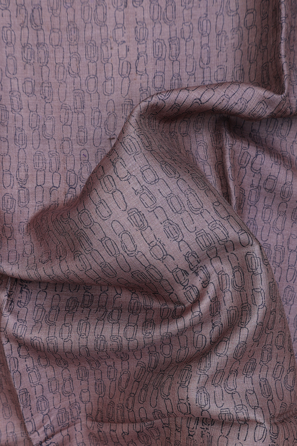 Tussar Silk Saree In Cocoa Brown With Printed Design