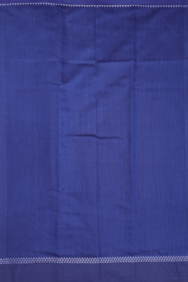 Tussar Silk Saree In Oxford Blue With Triangle Border