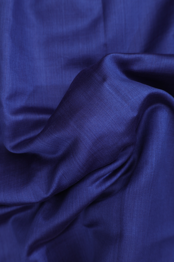 Tussar Silk Saree In Oxford Blue With Triangle Border