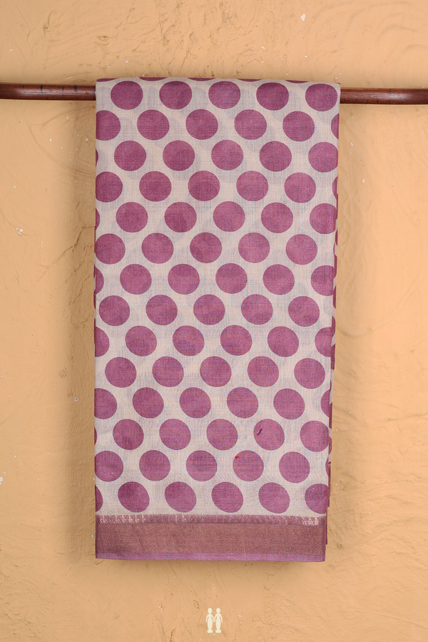 Tussar Silk Saree In Cream Color With Printed Buttas