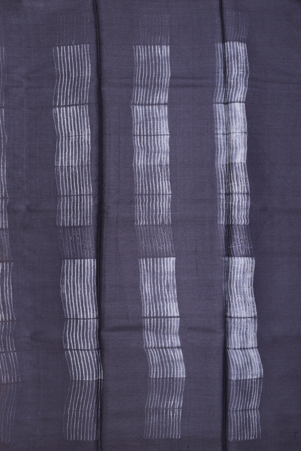 Tussar Silk Saree In Dark Brown With Shibori Design