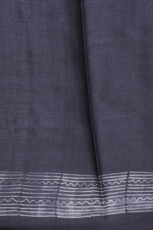 Tussar Silk Saree In Dark Brown With Shibori Design