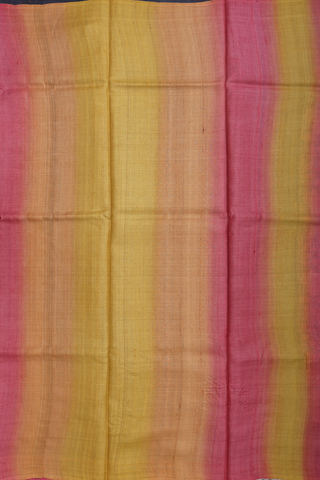 Tussar Silk Saree In Dark Grey With Floral Printed Design