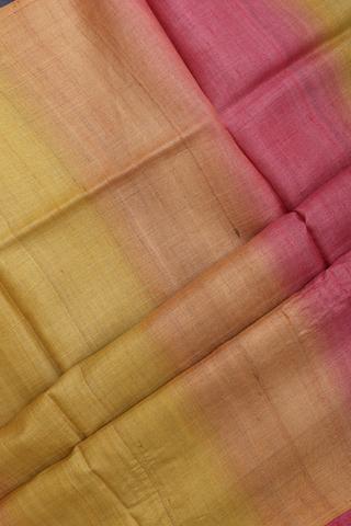 Tussar Silk Saree In Dark Grey With Floral Printed Design