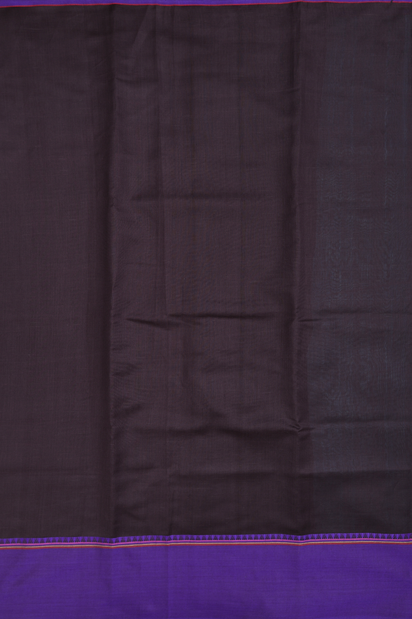 Tussar Silk Saree In Dark Oak Brown With Contrast Border