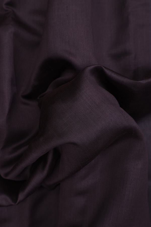 Tussar Silk Saree In Dark Oak Brown With Contrast Border