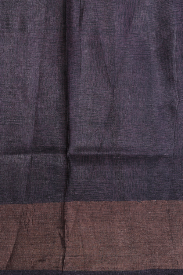 Tussar Silk Saree In Dark Olive With Allover Design