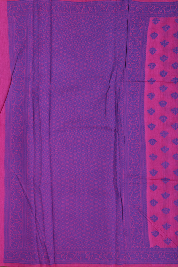Tussar Silk Saree In Dark Pink With Threadwork Buttas