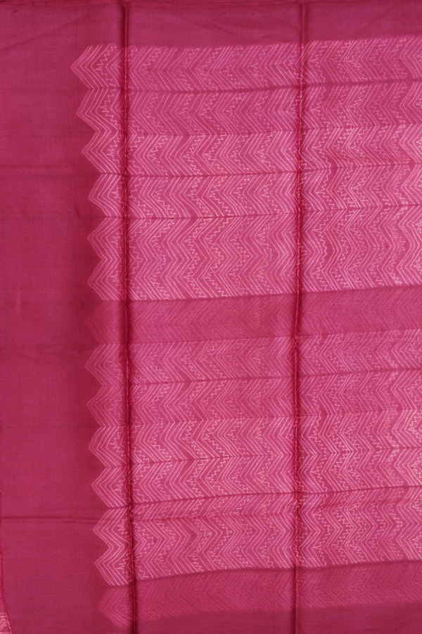 Tussar Silk Saree In Deep Mulberry With Shibori Design