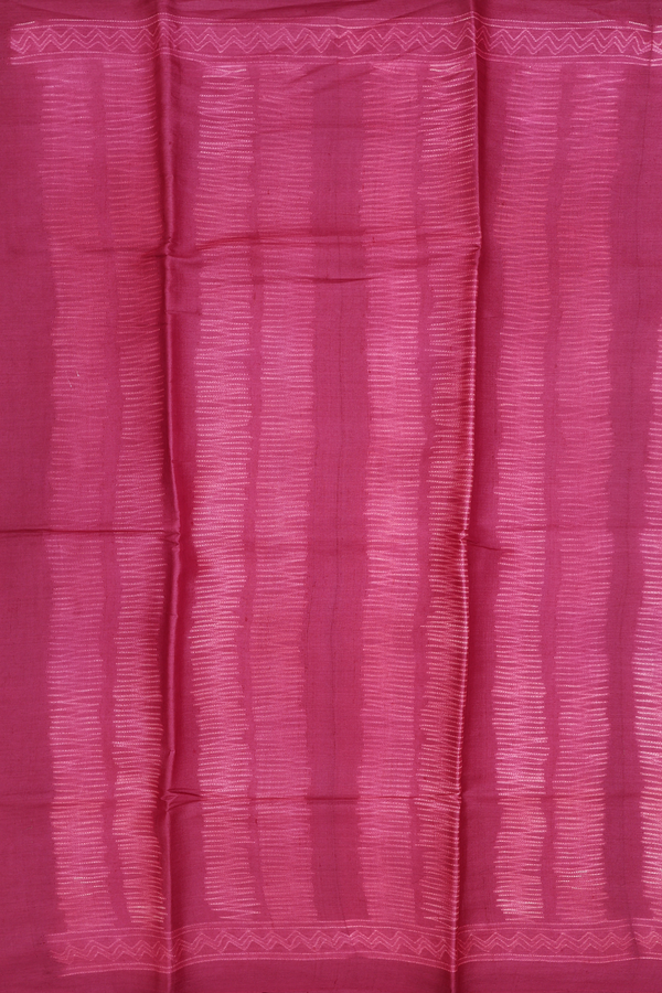 Tussar Silk Saree In Deep Mulberry With Shibori Design