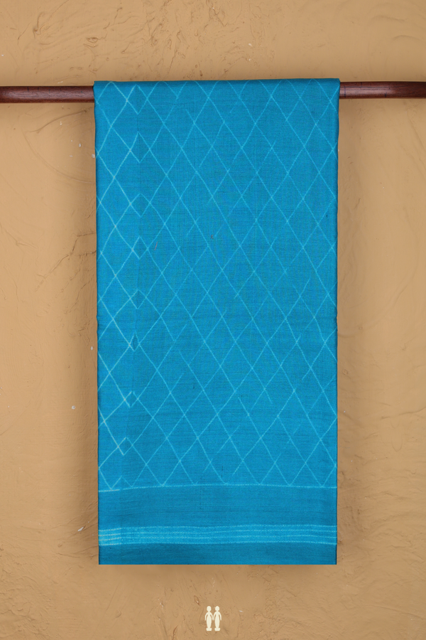 Tussar Silk Saree In Deep Sky Blue With Shibori Design
