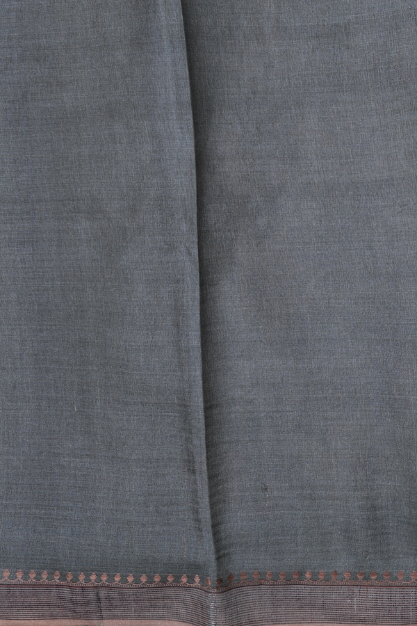 Tussar Silk Saree In Dusty Green With Floral Design