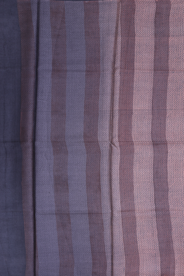 Tussar Silk Saree In Dusty Orange With Floral Design