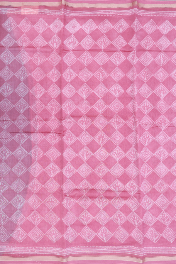 Tussar Silk Saree In Dusty Pink With Shibori Design