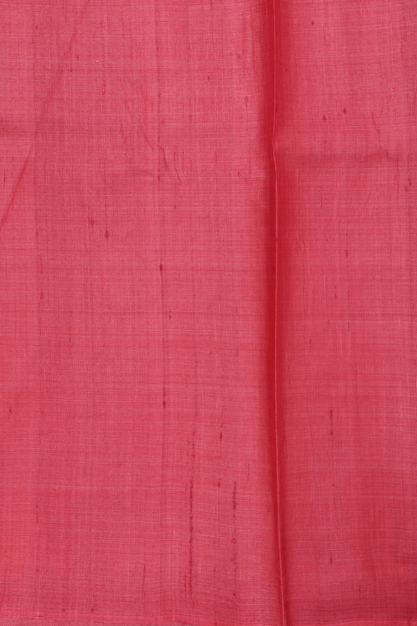 Tussar Silk Saree In Red With Stripes Design