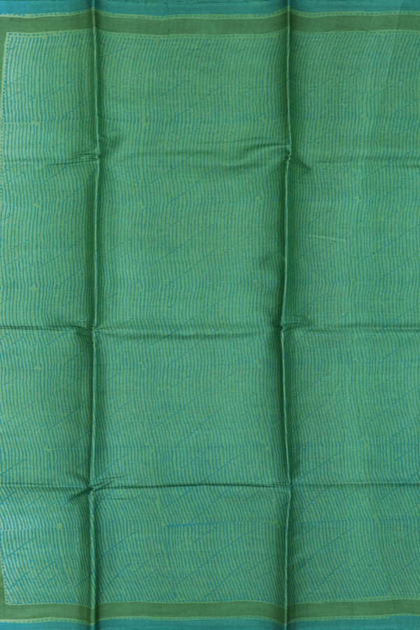 Tussar Silk Saree In Fern Green With Stripes Design