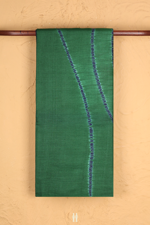 Tussar Silk Saree In Forest Green With Printed Pallu